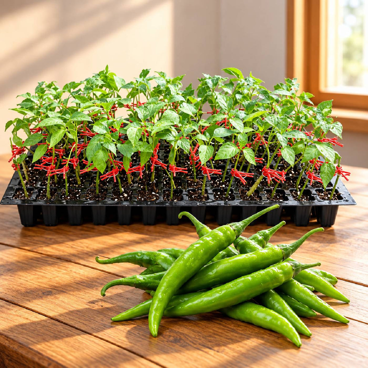 Grafted Chilli Seedlings (100 in a tray)