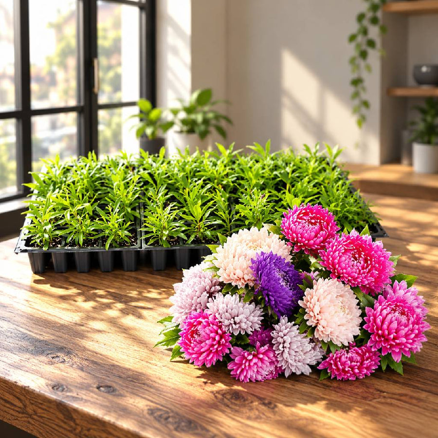 Aster Seedlings (100 in a tray)